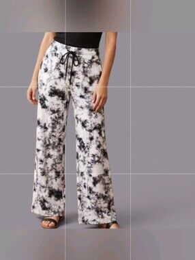 Skinnygirl Black & White Tie-Dye Wide Leg Pants⭐️